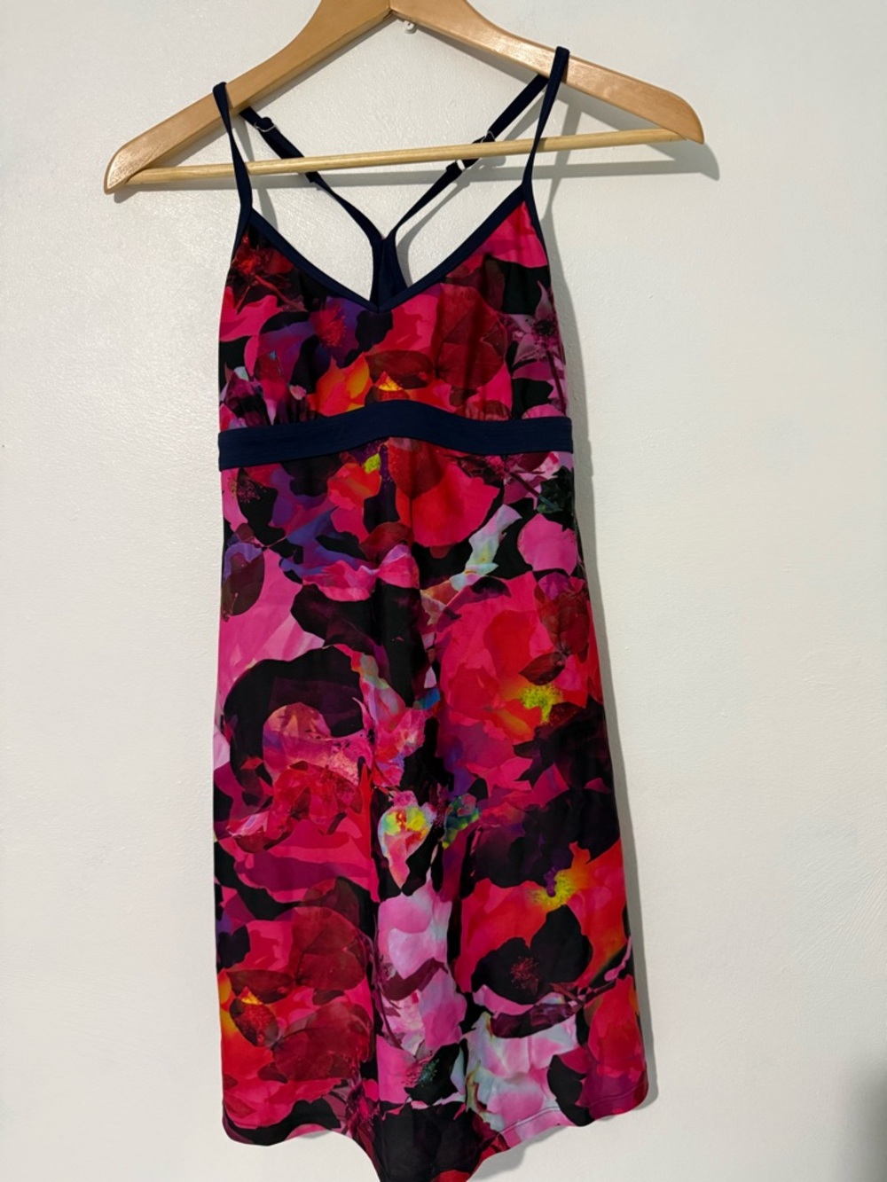 Athleta Pink & Navy Floral Athletic dress tennis casual